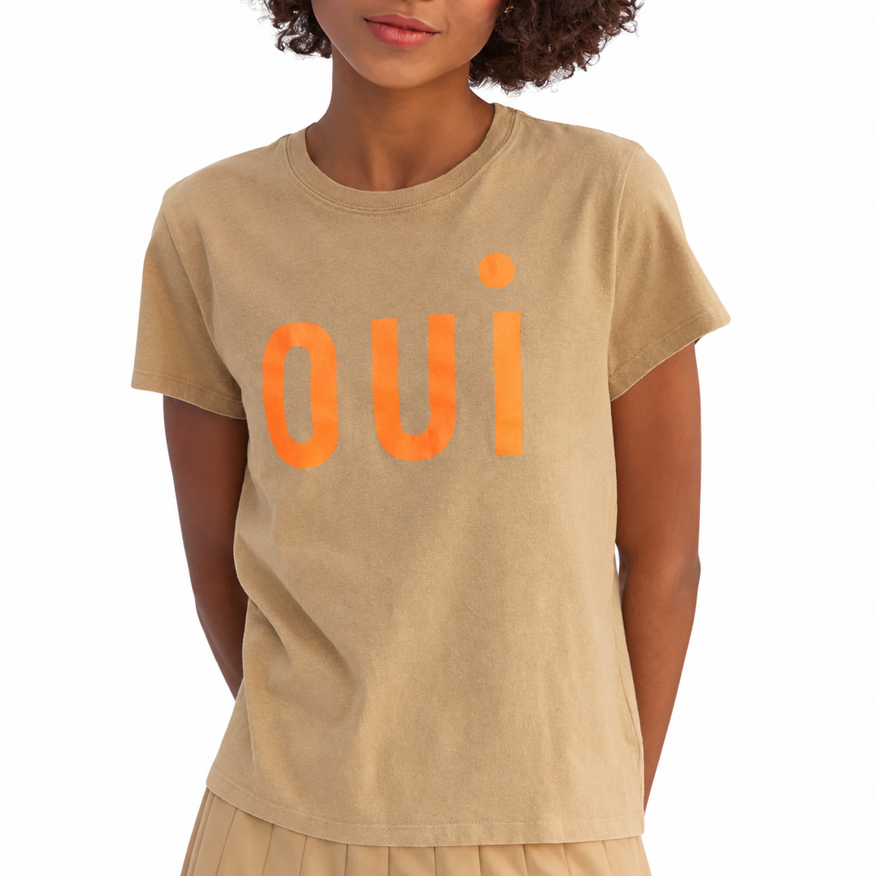 Classic Tee in Sand Oui