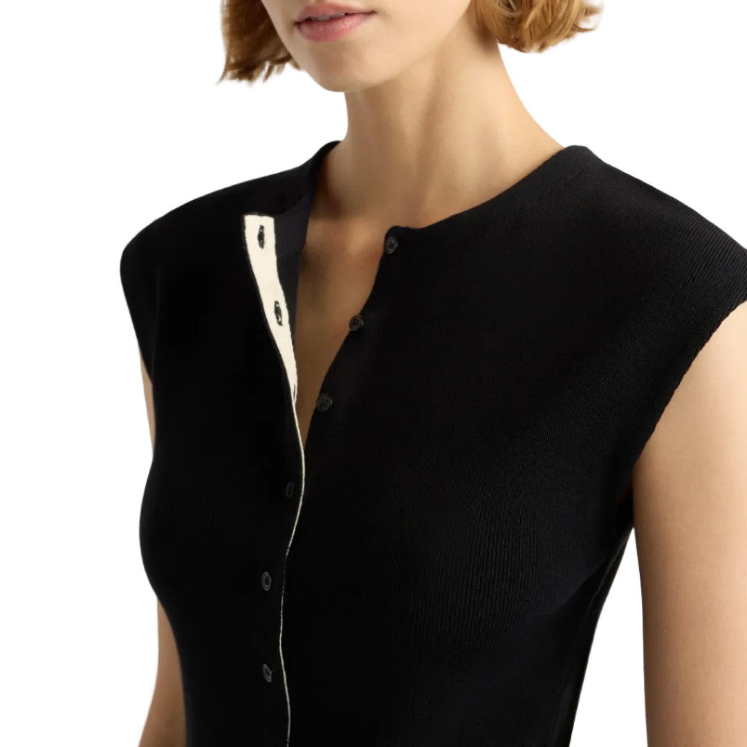Solara Cotton Button Sweater Top