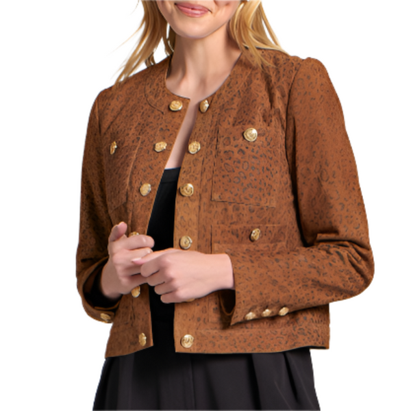 Goat Suede Jacket in Animal Print