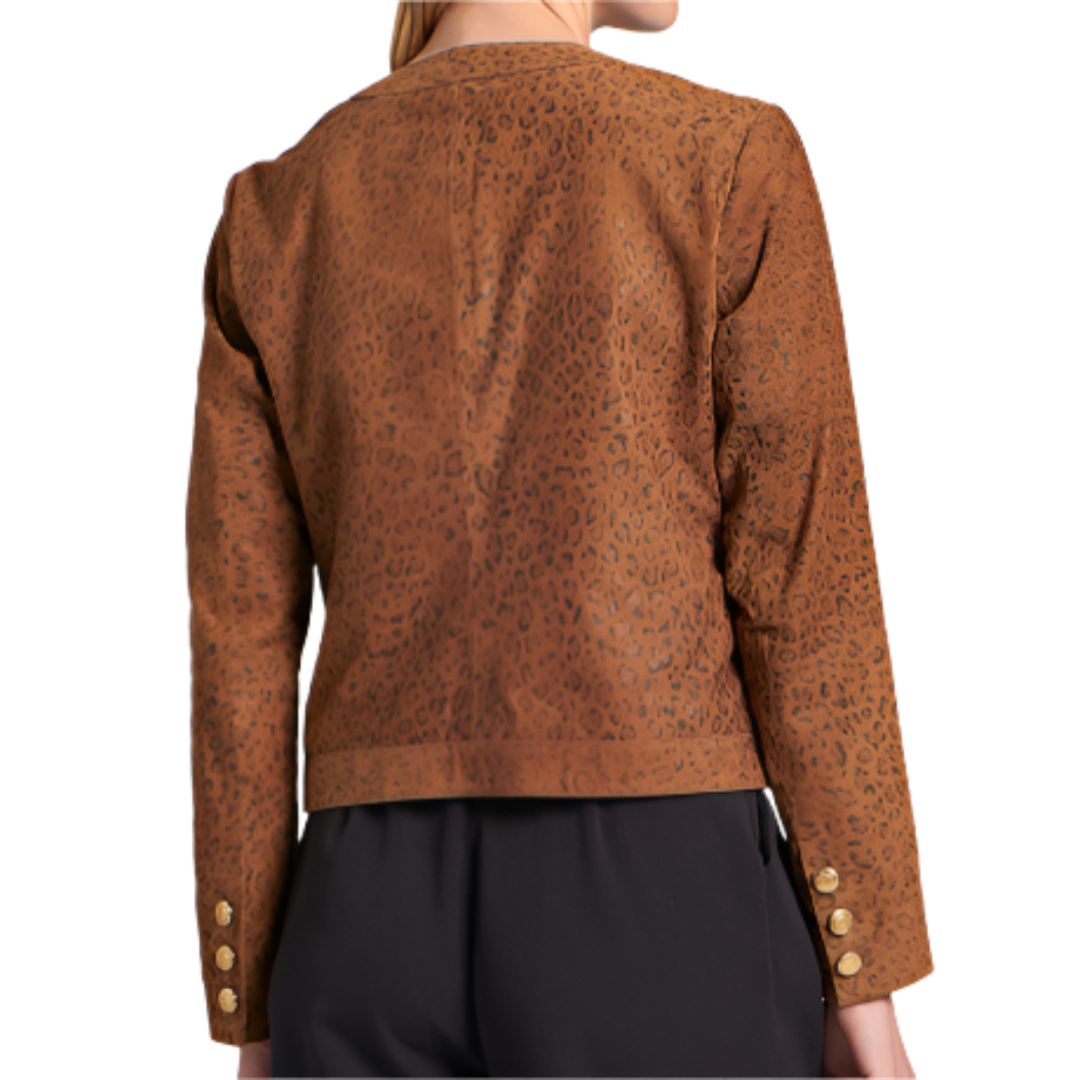 Goat Suede Jacket in Animal Print