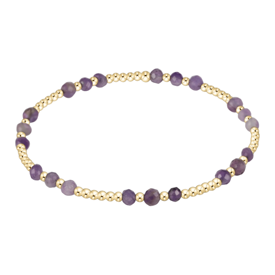 Gemstone Joy Pattern 3MM Bracelet in Amethyst