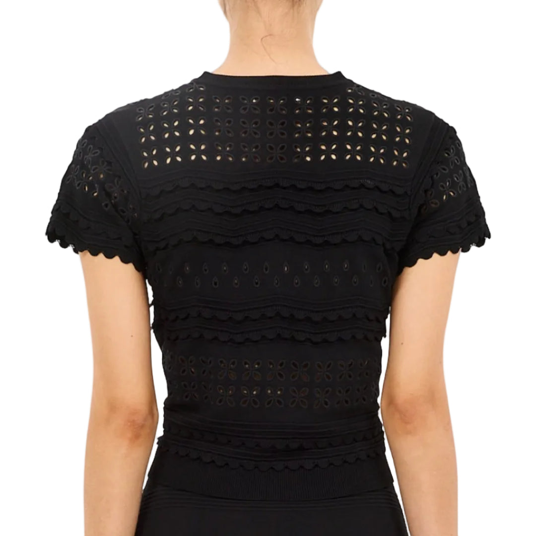 Abriana Eyelet Knit Cardigan