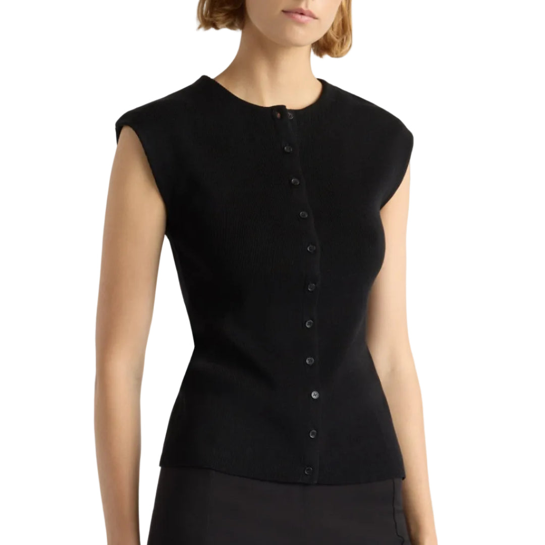 Solara Cotton Button Sweater Top