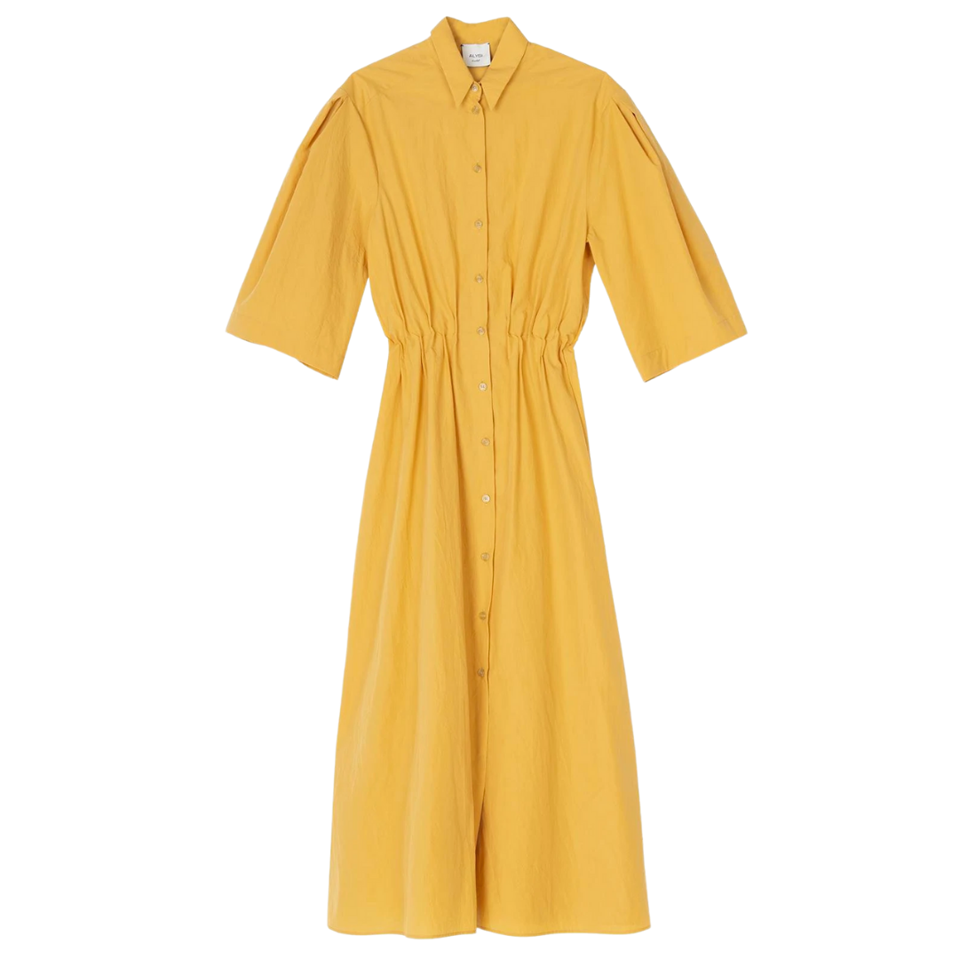Chemisier Dress in Mustard 