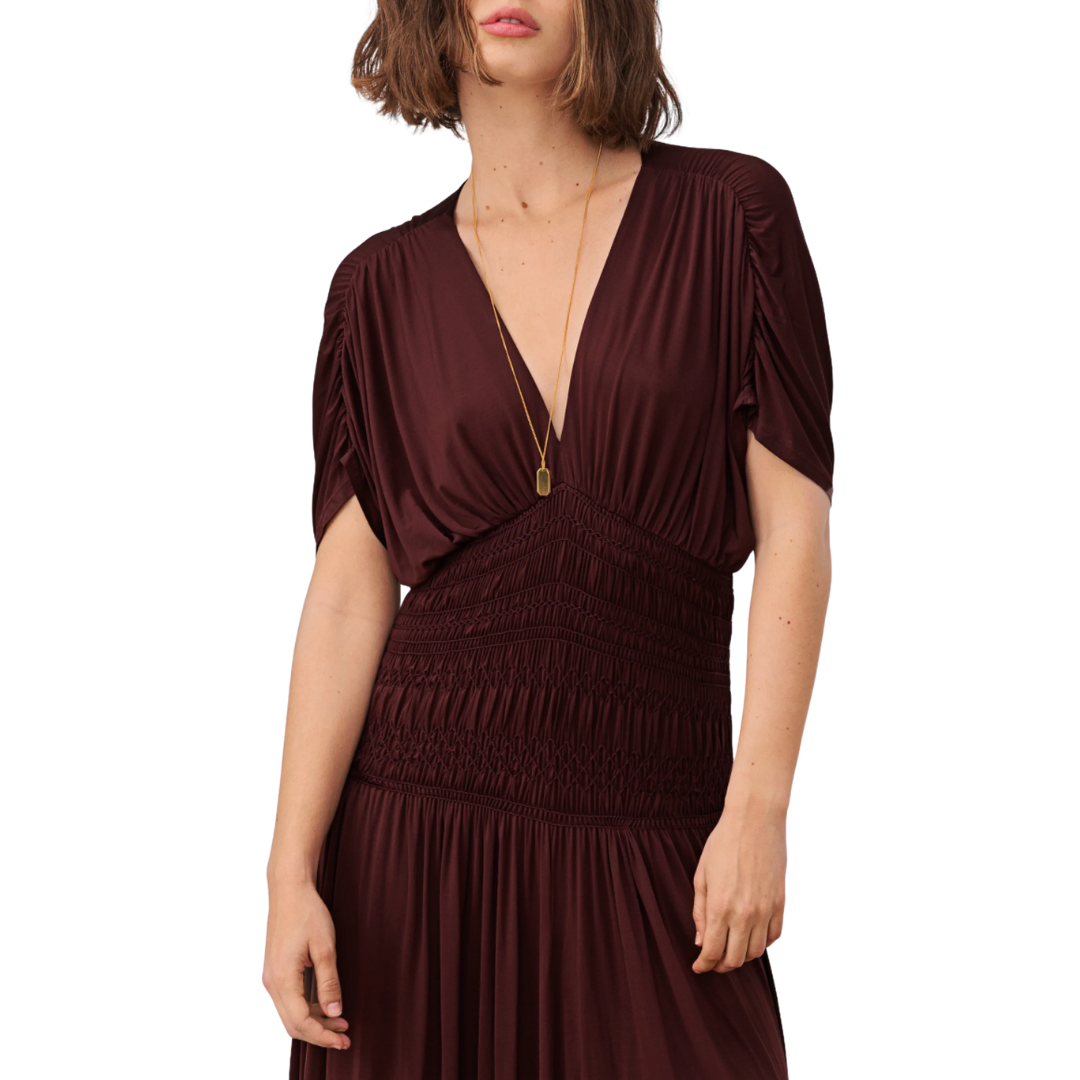 Demi Jersey Midi Dress in Bitter Chocolate 