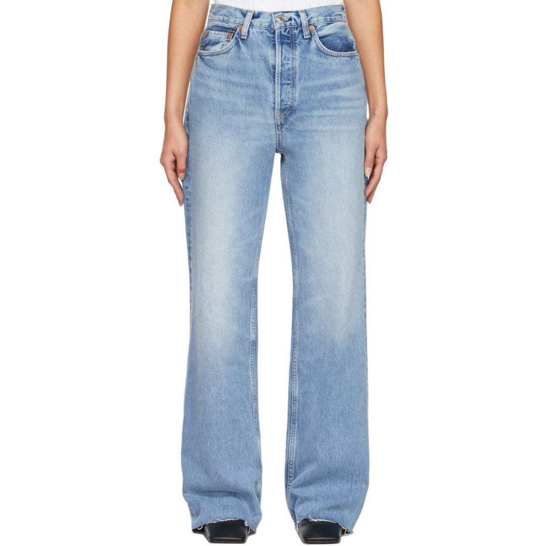 70's Ultra High Rise Wide Leg Jean in 60's Fade
