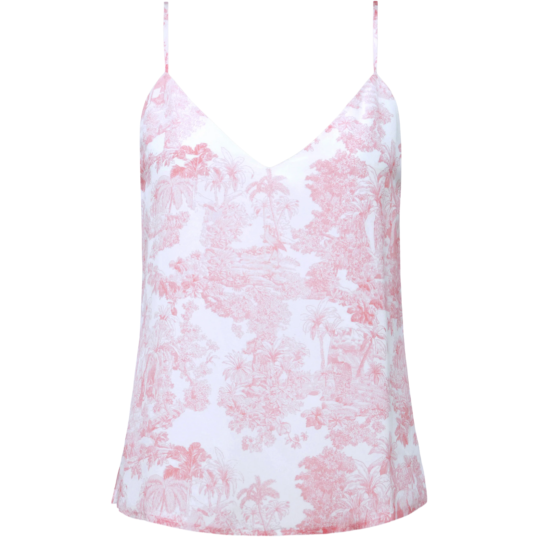 Jane Camisole Tank in Rose Tan Multi Tropical Toile