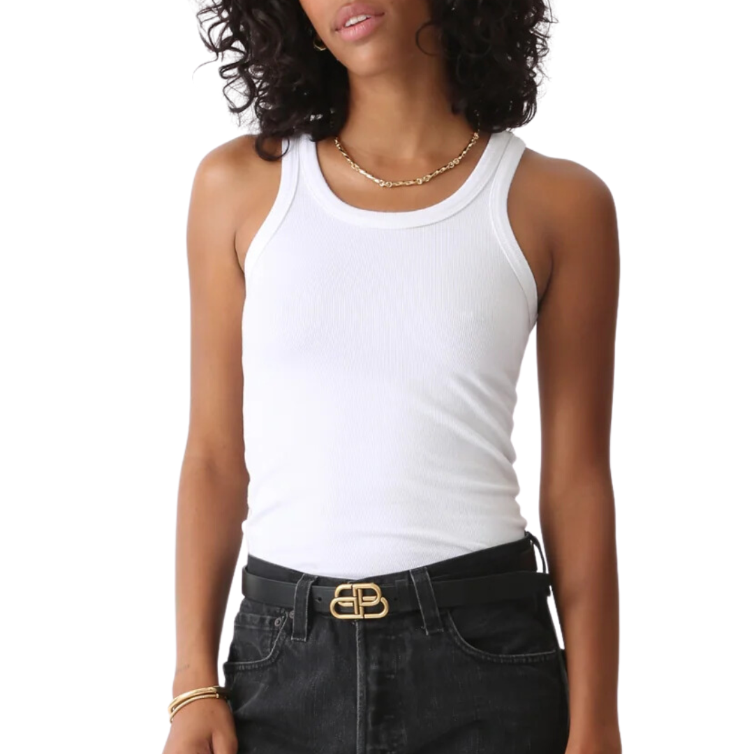 Elle Rib Tank in Cloud
