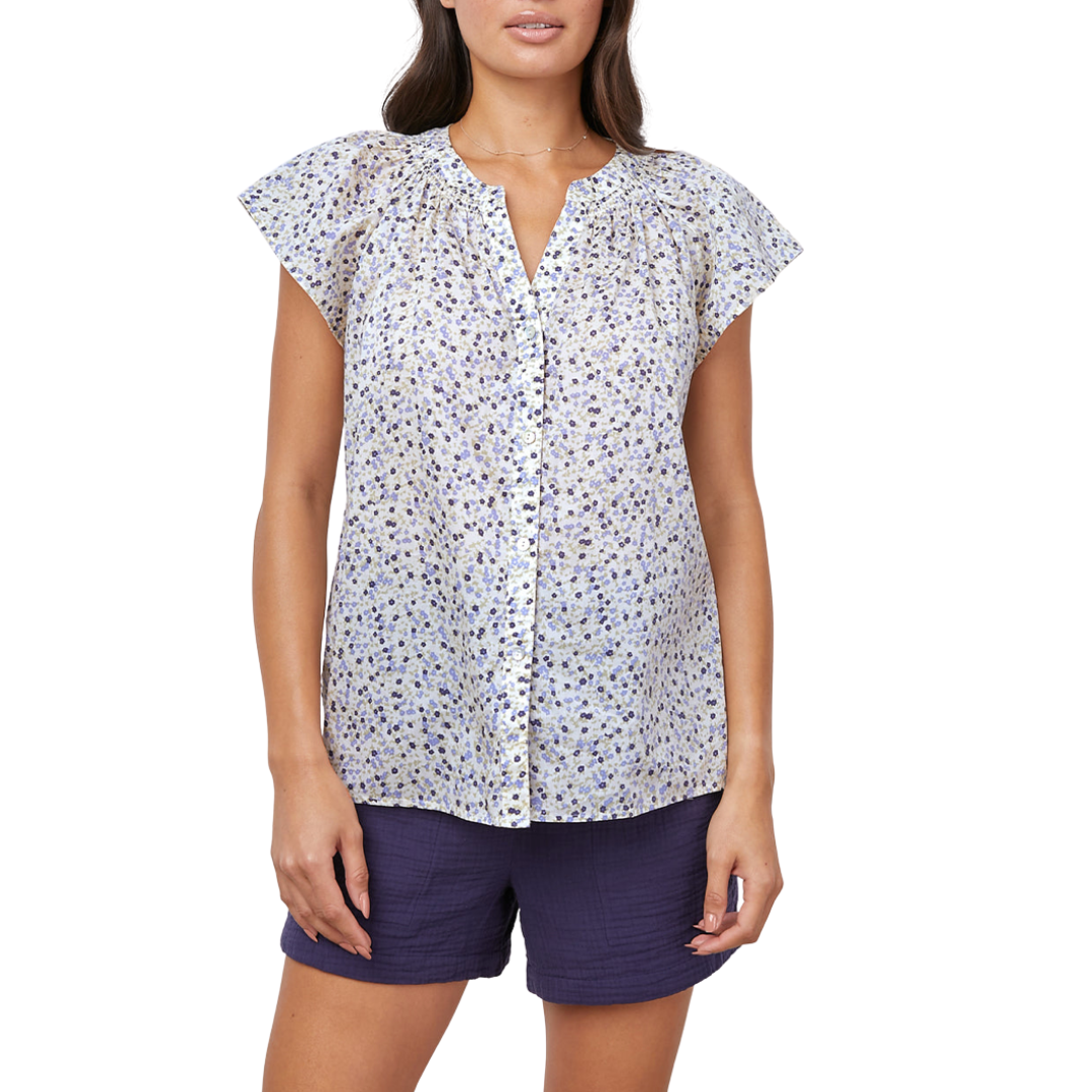 Alena Shirt in Watercolor Buds