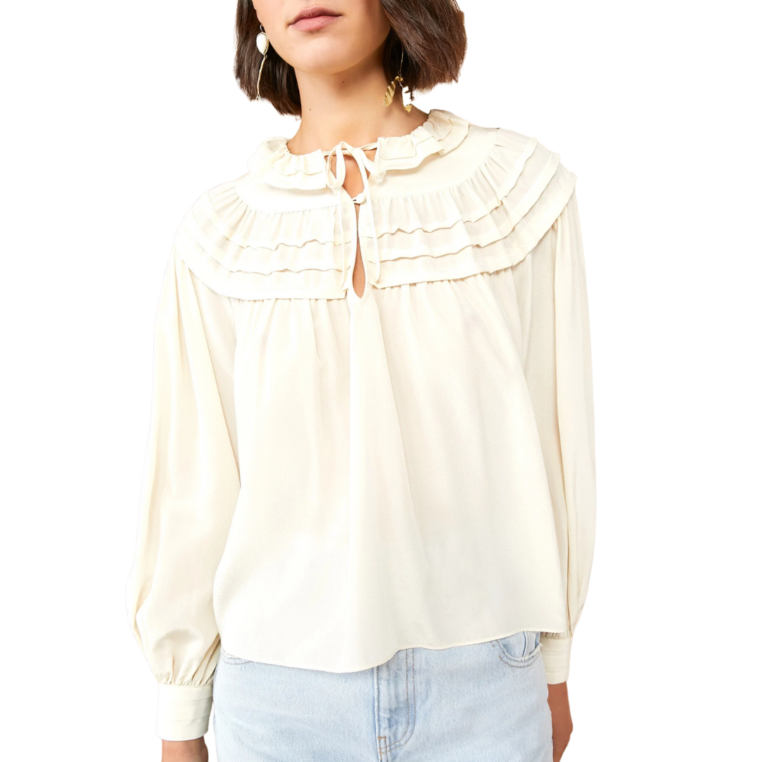 Aria Blouse in Bone