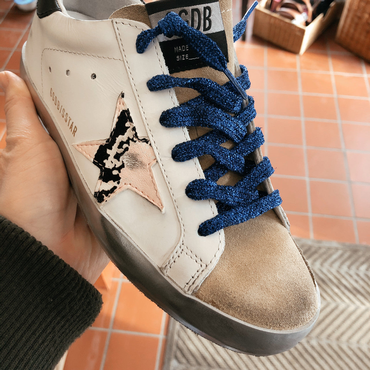 Superstar Sneaker in White/Cappuccino/Pink Python