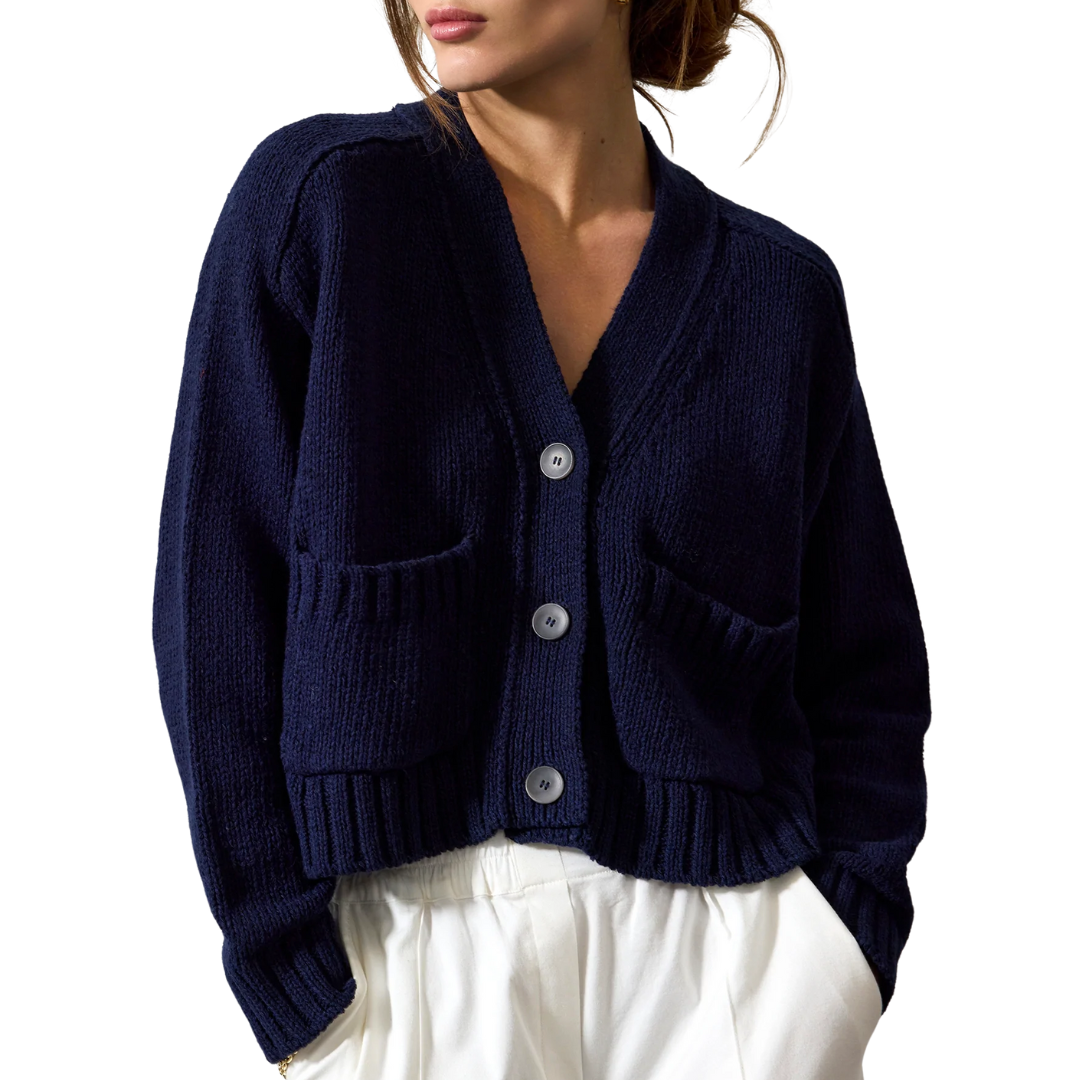 Cropped Cardigan in Hale Navy