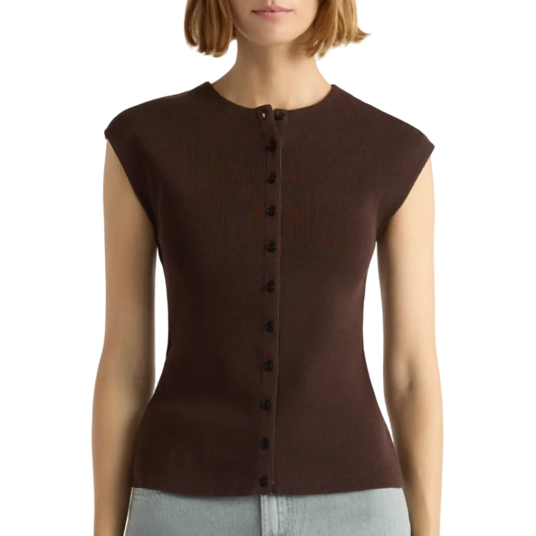 Solara Cotton Button Sweater Top