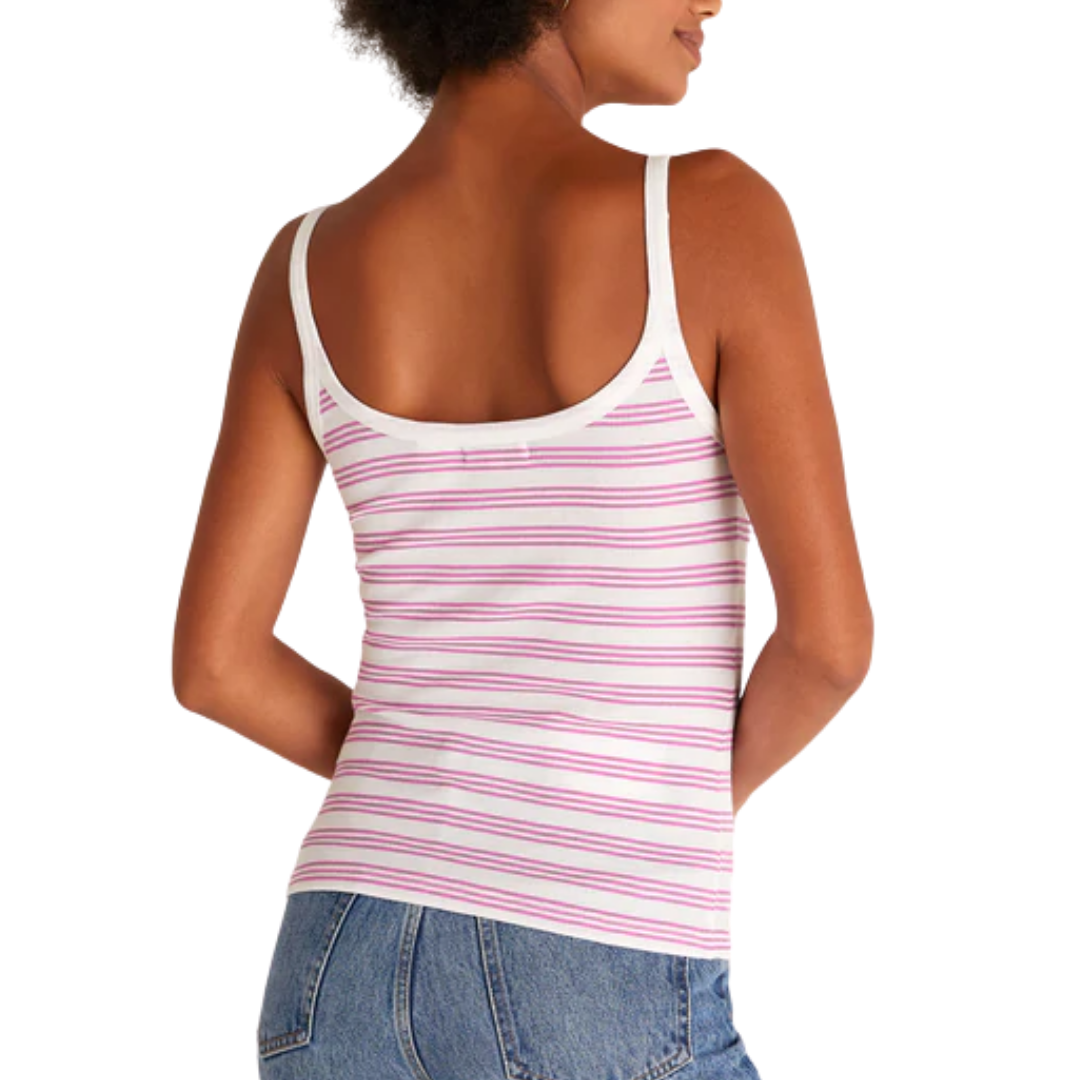 Casa Stripe Rib Tank in Wild Dahlia 