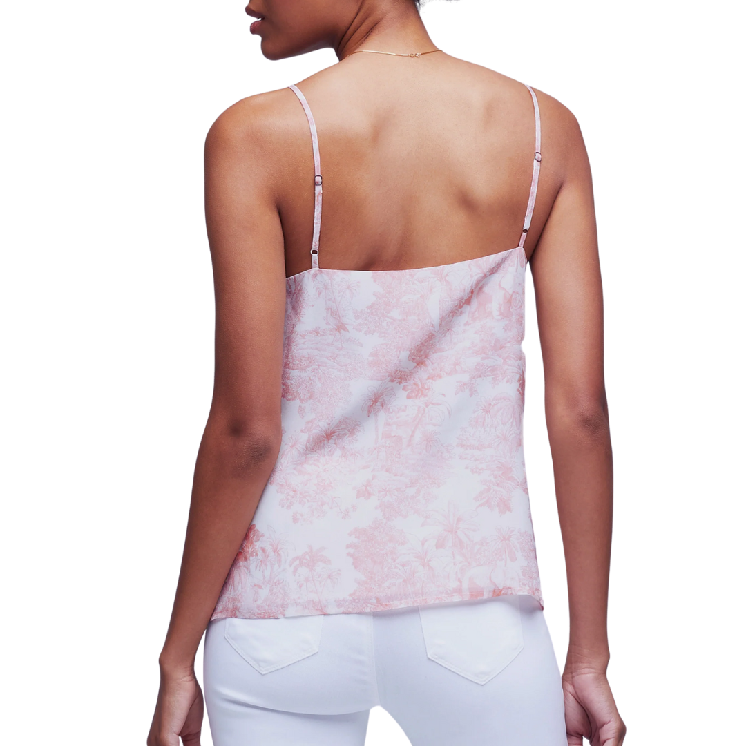 Jane Camisole Tank in Rose Tan Multi Tropical Toile