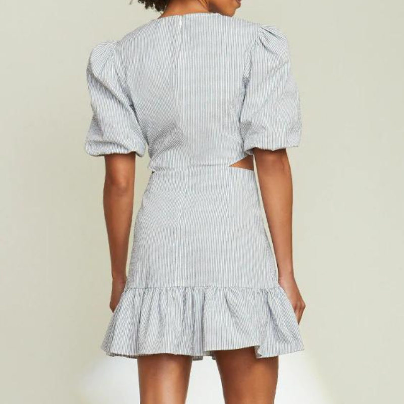 Iker Puff-Sleeve Dress with Cutouts