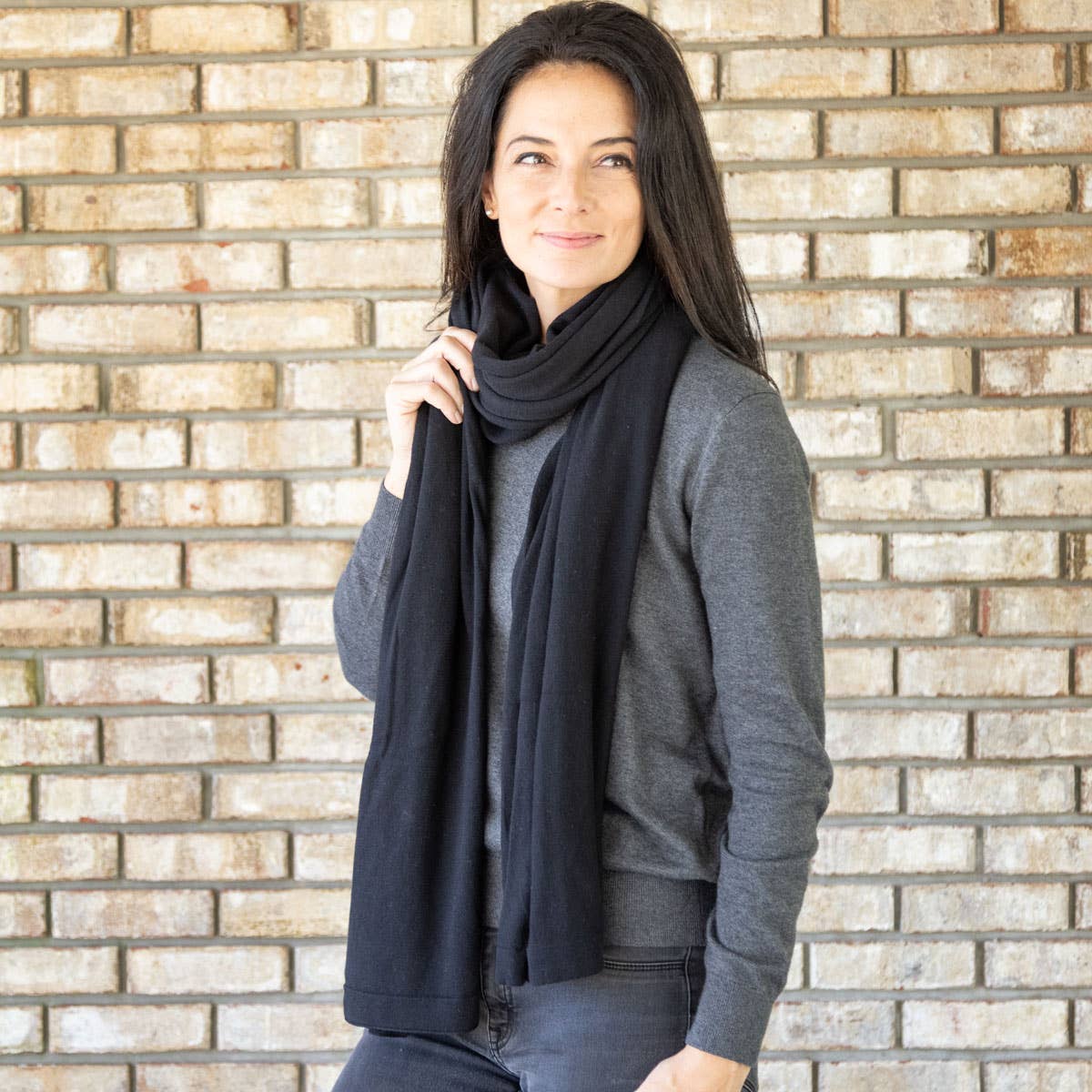 Dreamsoft Organic Cotton Travel Scarf Black