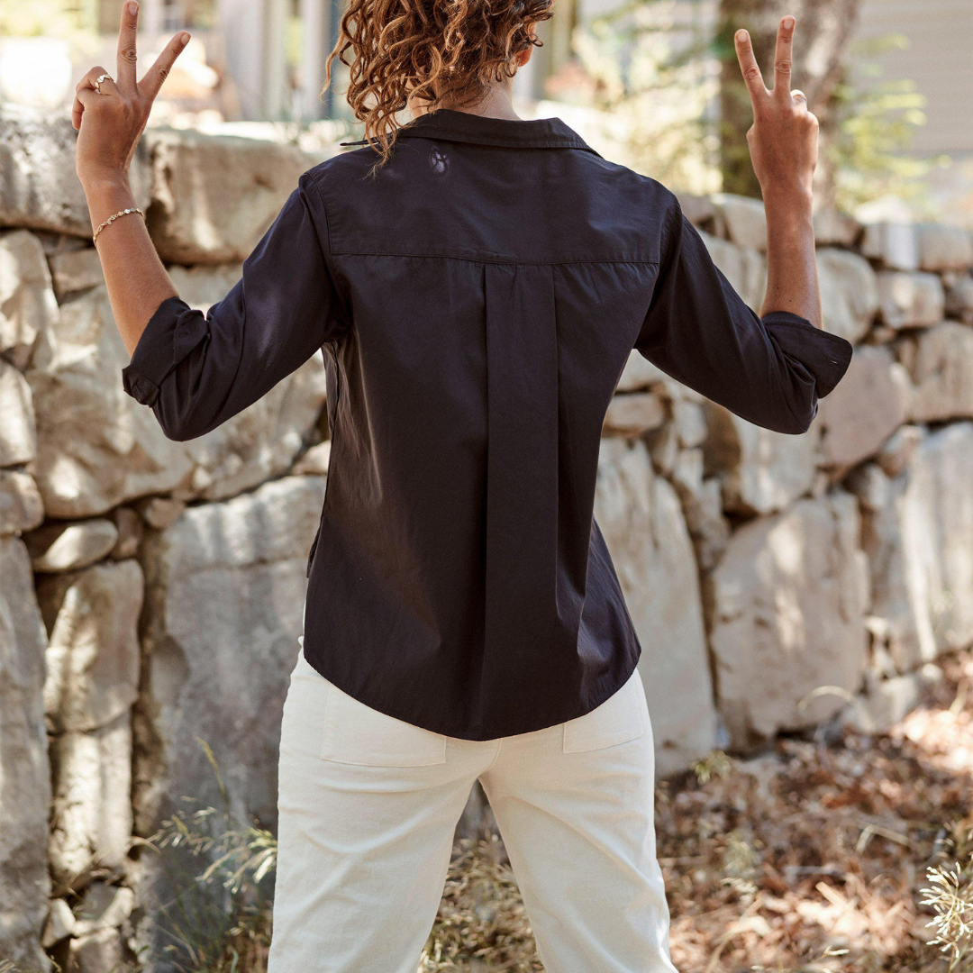 Silvio Superluxe Buttondown in Black