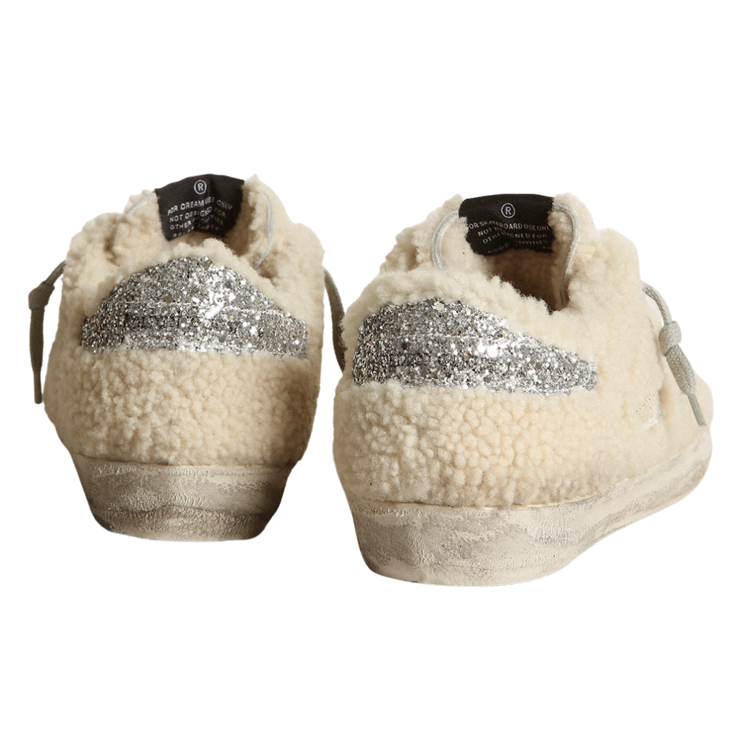 Super-Star Shearling Sneakers in Beige/Silver 