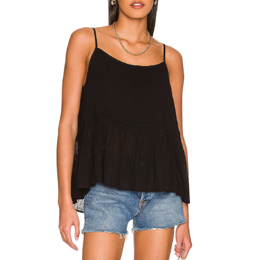 Peplum Cami in Black