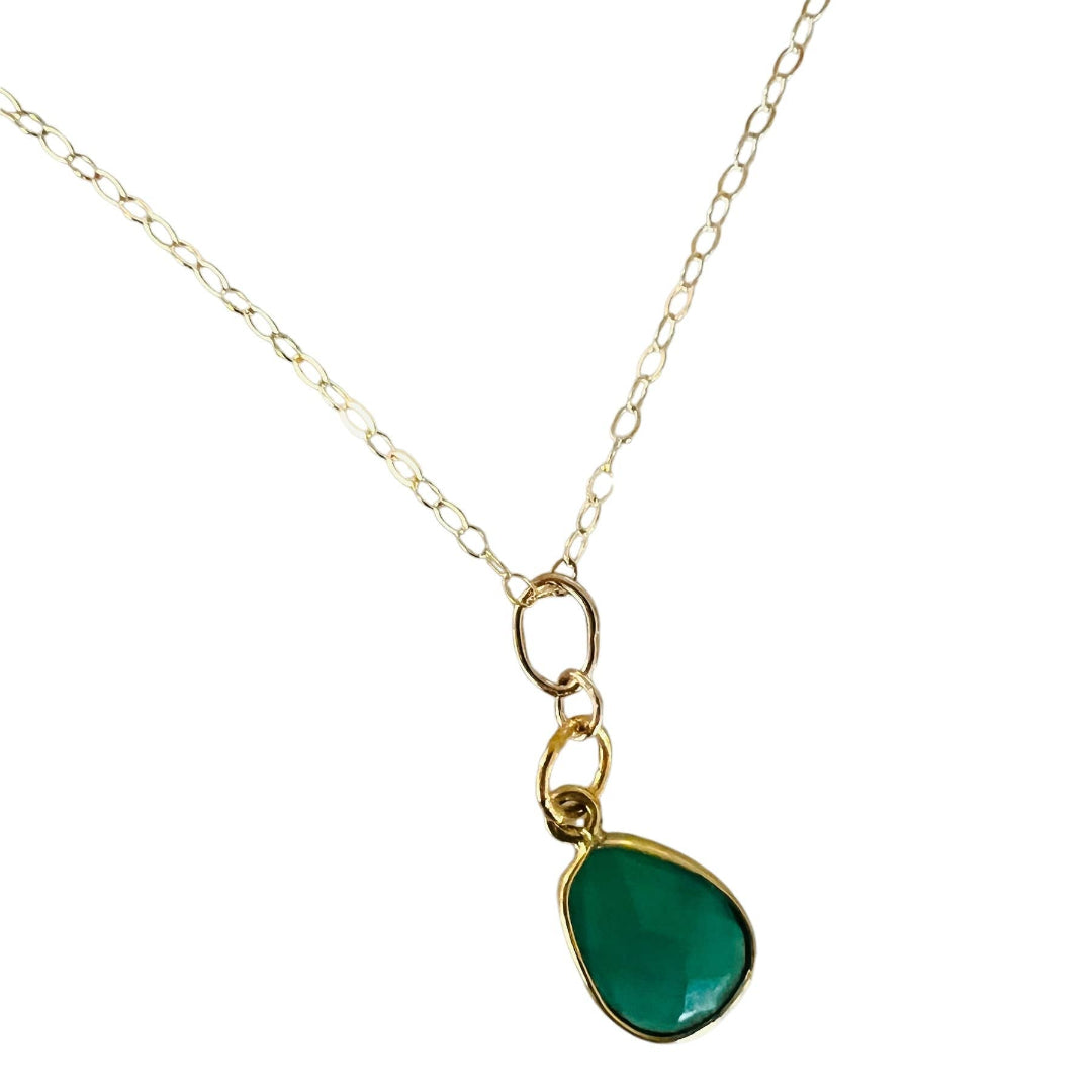 Jetty's Necklace in Green Onyx 15.5"