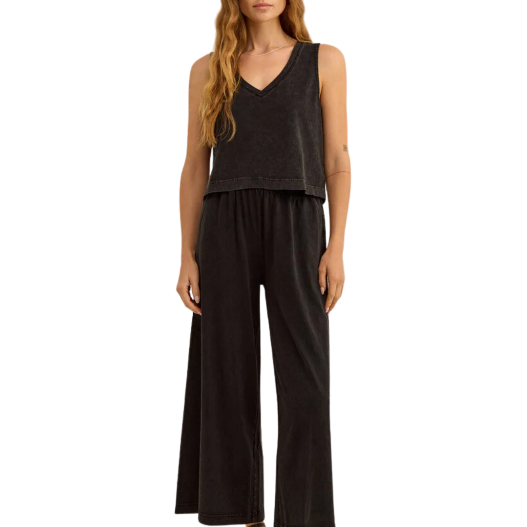 Sloane V-Neck Tank in Black