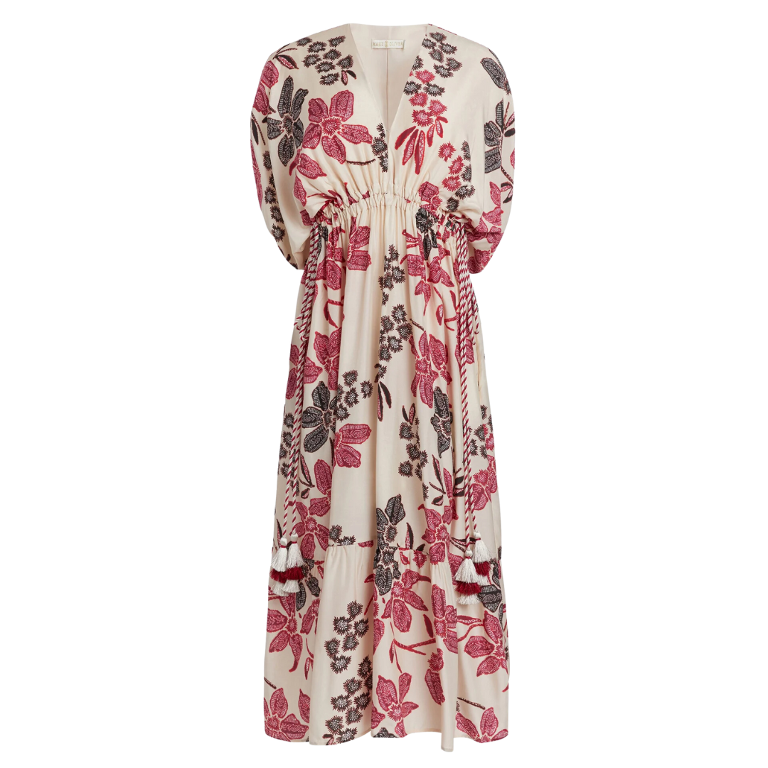 Venus Tassel Caftan in Cherry Blossom 