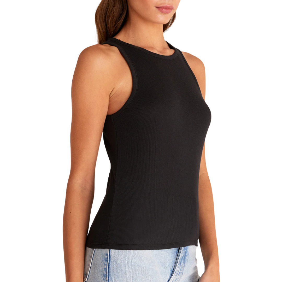 Janice High Neck Tank in Black
