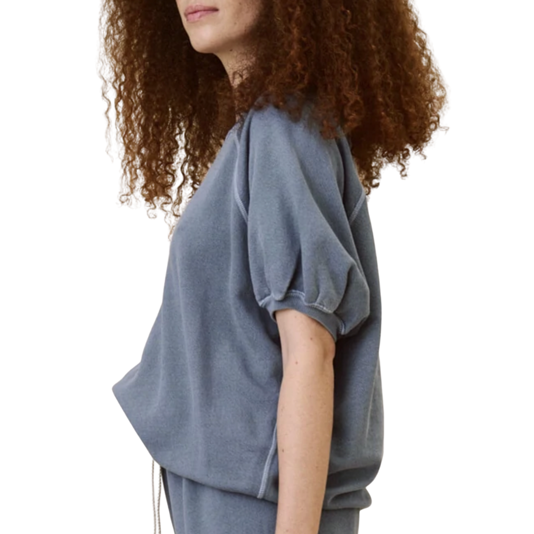 The Great Puff Sleeve Sweatshirt in Vintage Blue