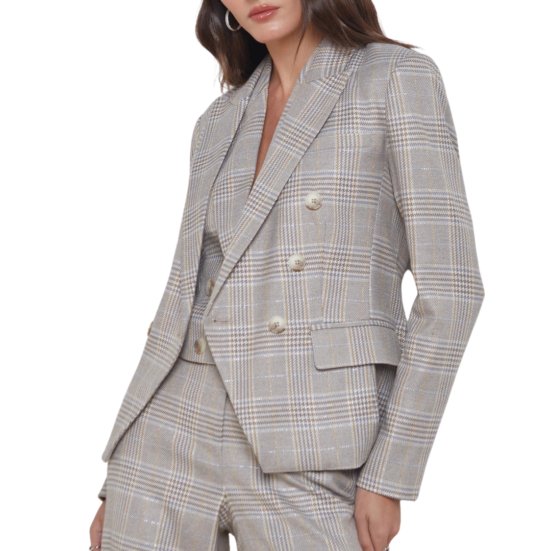 Kenzie Blazer Metallic in Ivory/Neutral Multi