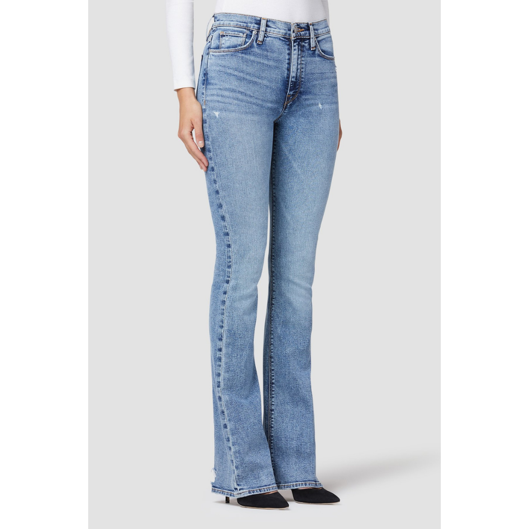 Barbara High-Rise Flare Jean in Pure Shore