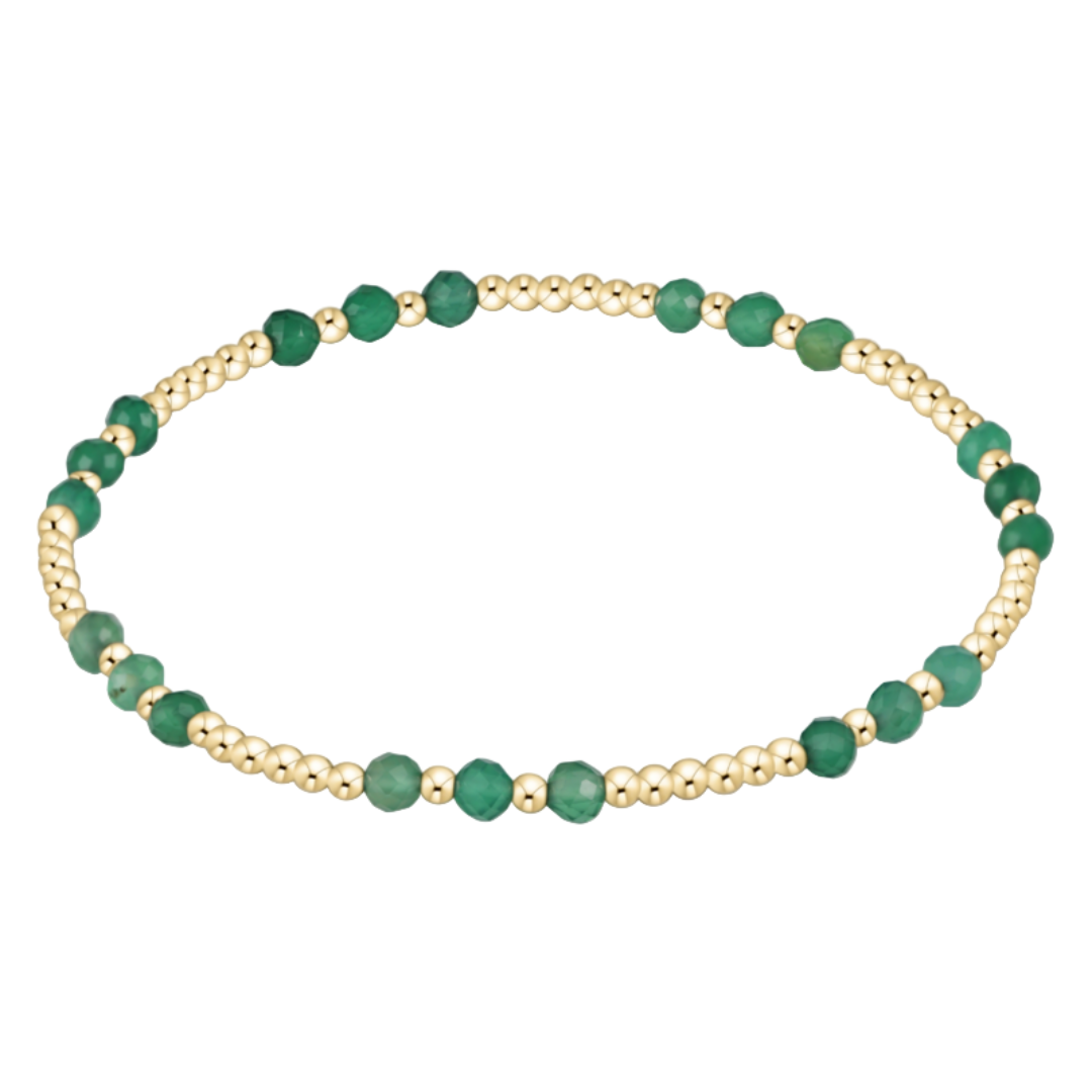 Gemstone Joy Pattern 3MM Bracelet in Green Onyx