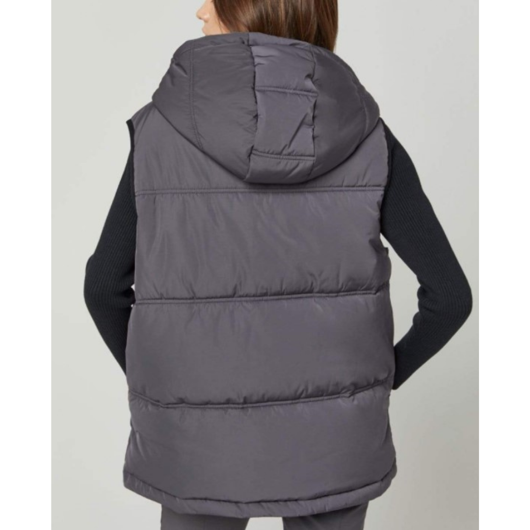Uno Relaxed Down Vest in Charcoal