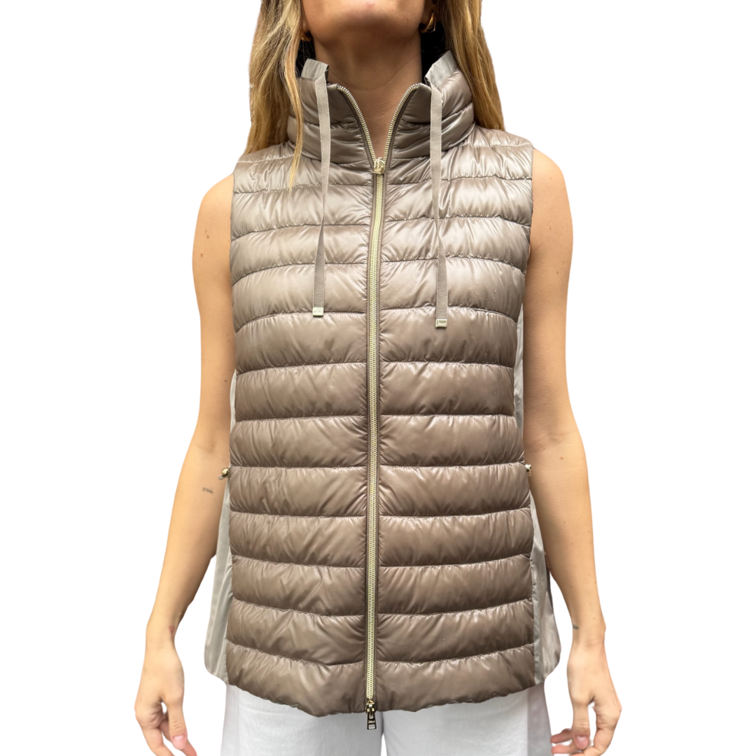 Nylon Ultralight Techno Taffeta Vest in Taupe