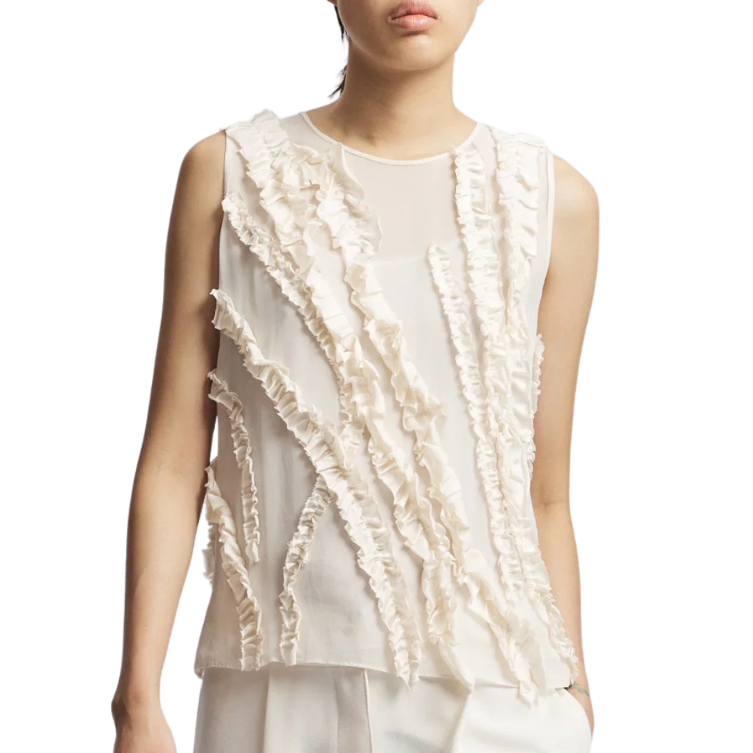 Naomi Sleeveless Blouse in Ivory