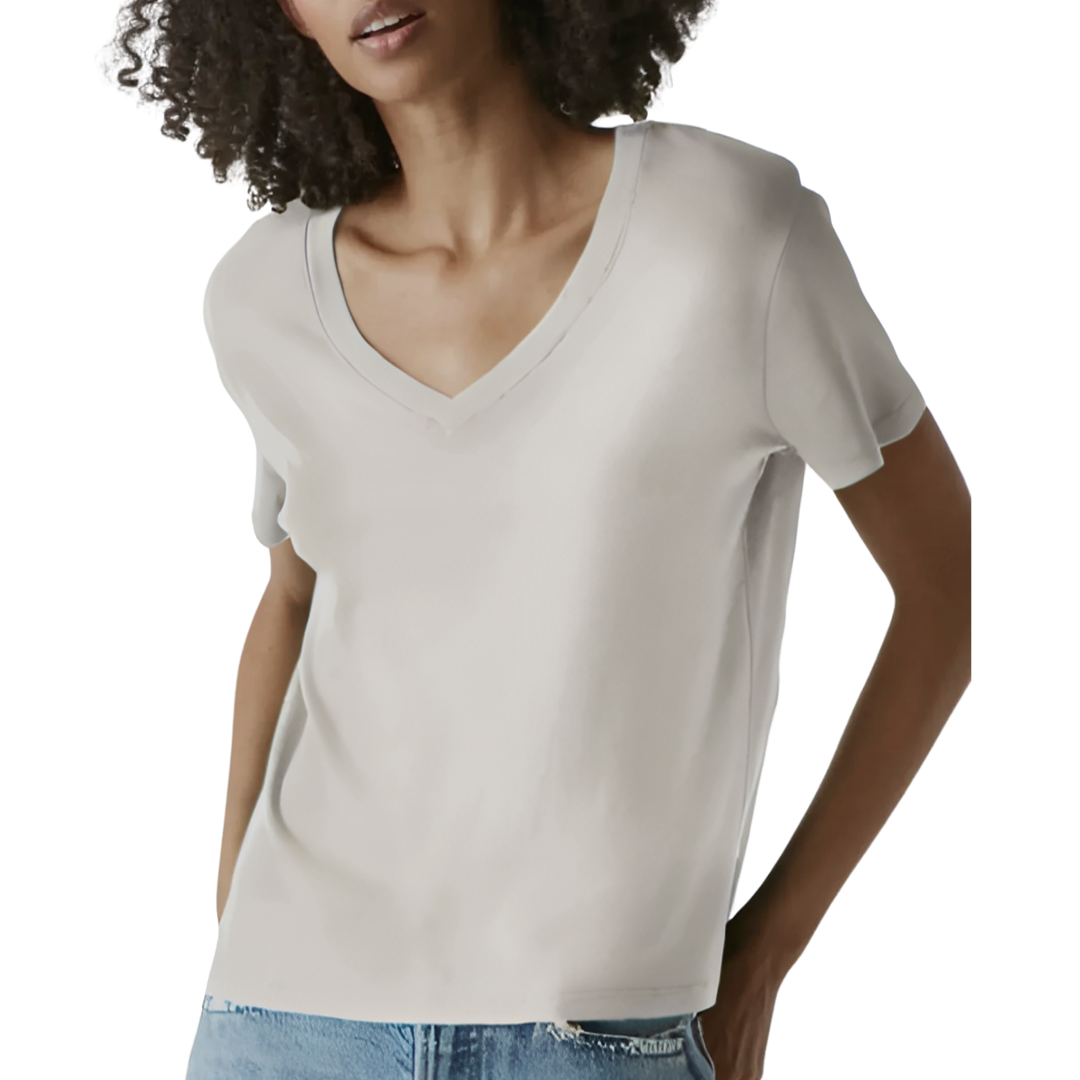 Dylan Classic V-Neck Tee in Cement