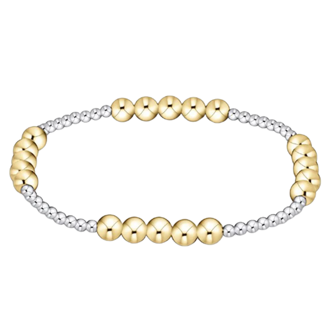 Classic Blissful Pattern 2.5mm Bead Bracelet in Mixed Metals