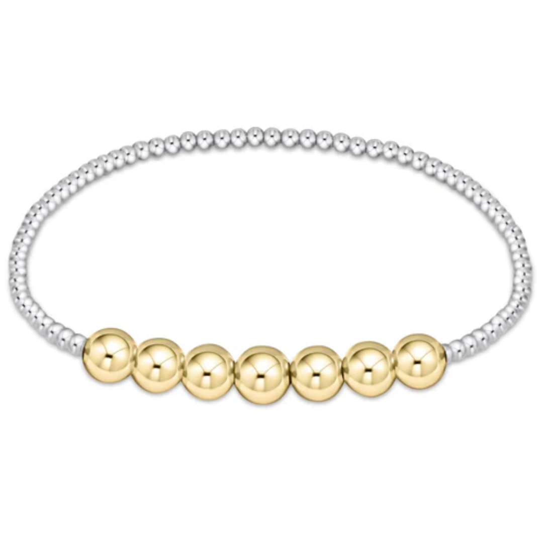 Classic Beaded Bliss 3-5mm Bead Bracelet in Mixed Metal