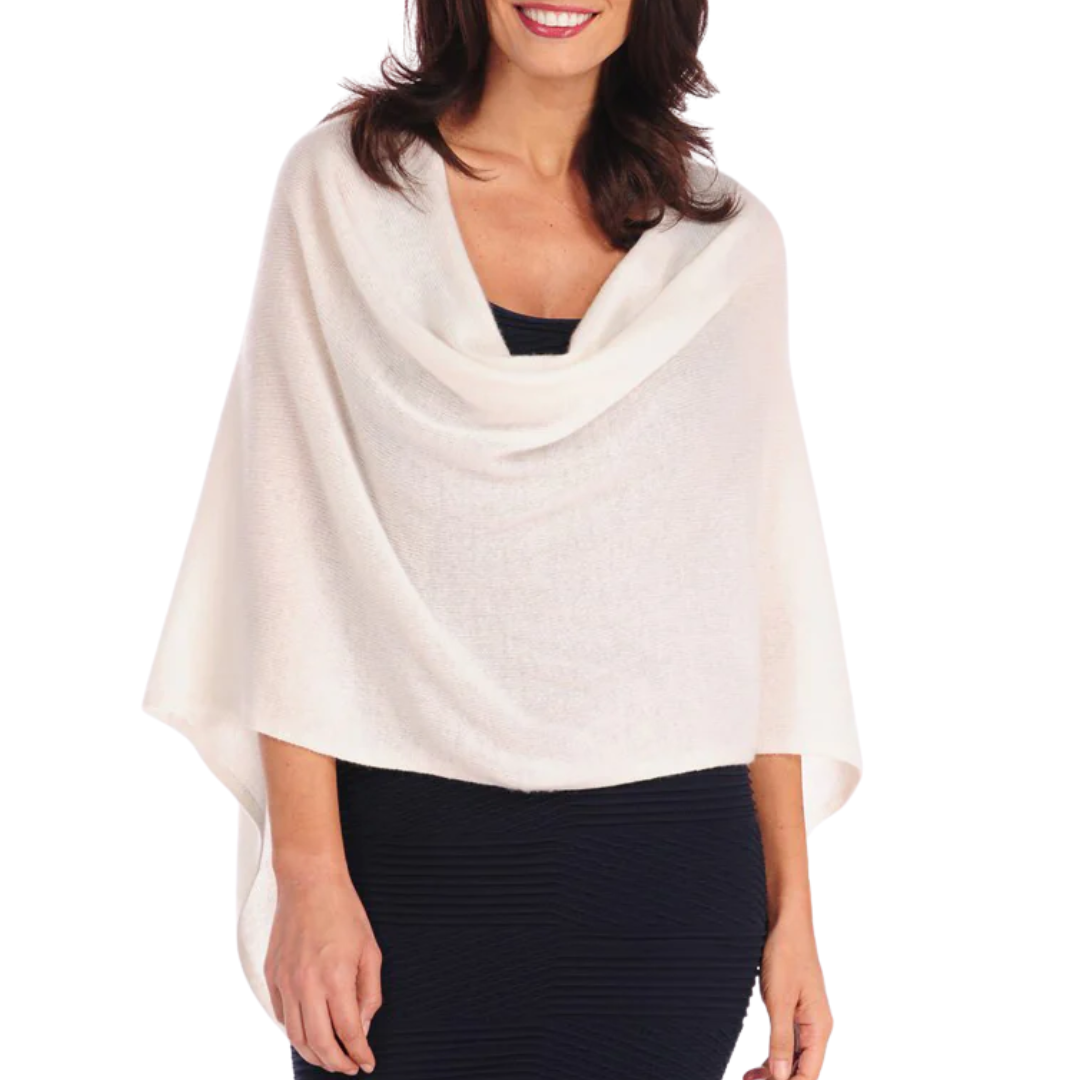 Cashmere Ruana in Cream