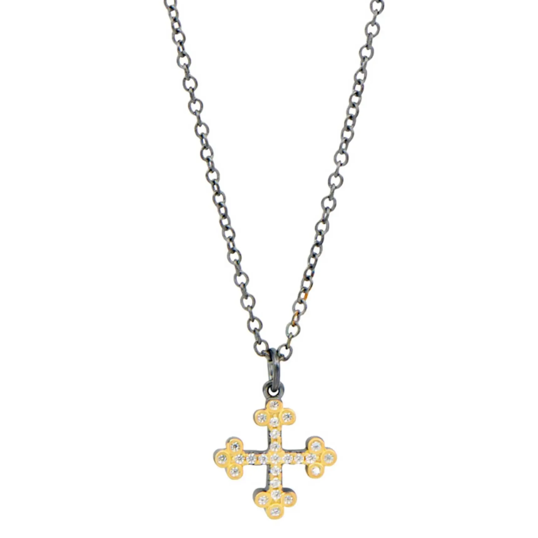 Cross Necklace in Gold & Black