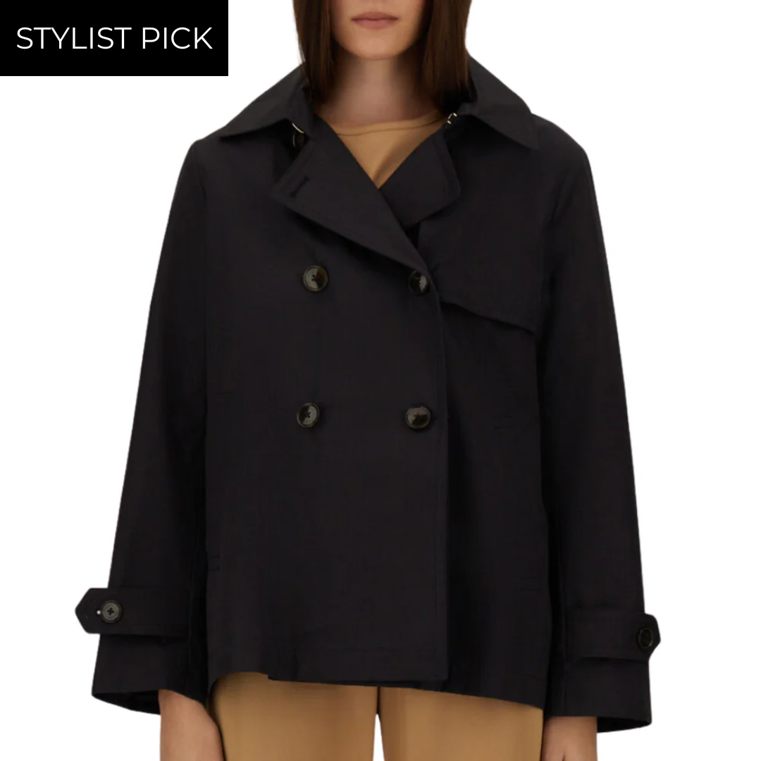 Pea Coat In Dean in Navy Blue