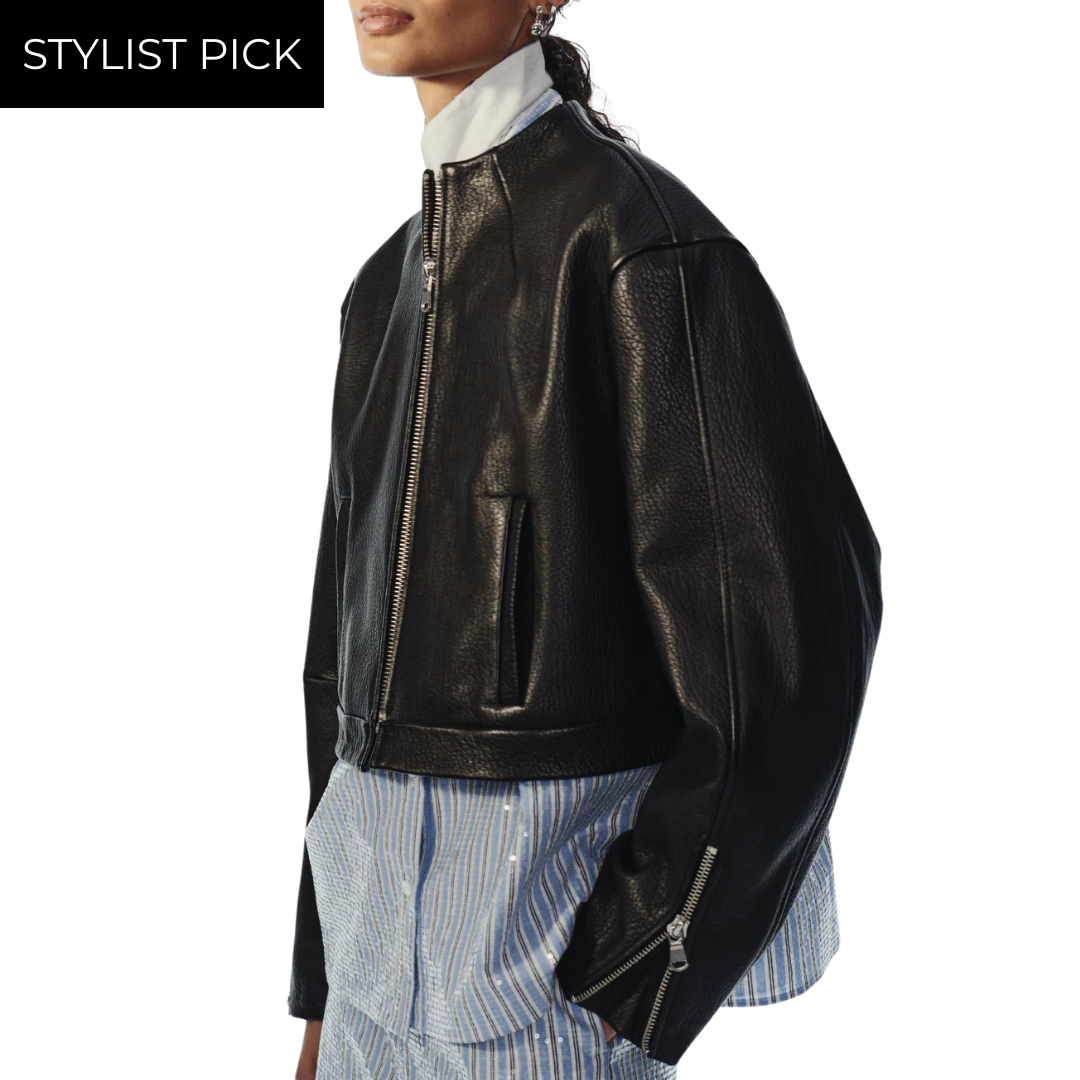 Nicholas Leather Jacket in Black
