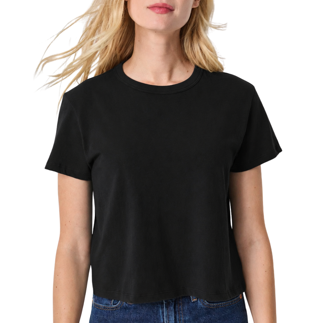 Organic Boxy Tee in Black