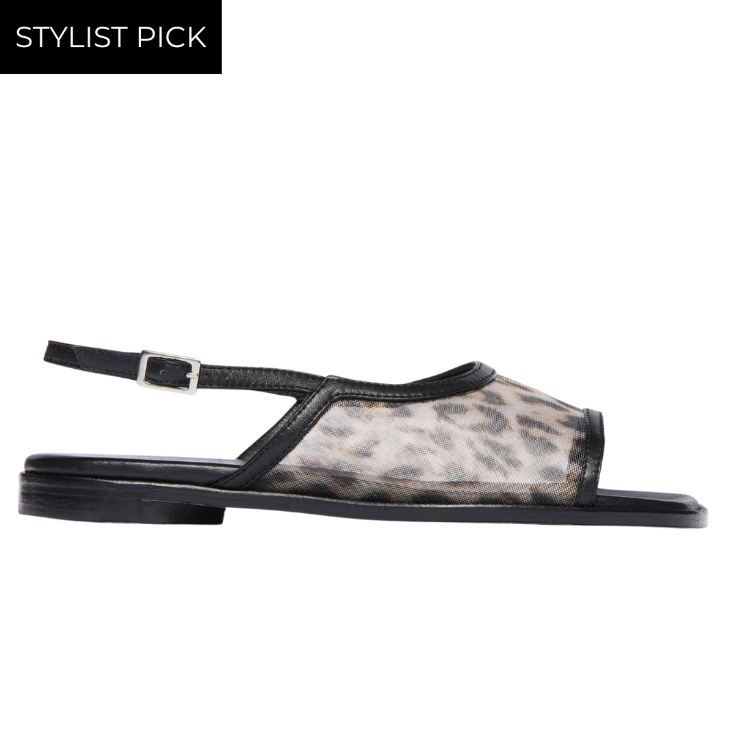 Carmen Slingback Sandal in Leopard Mesh