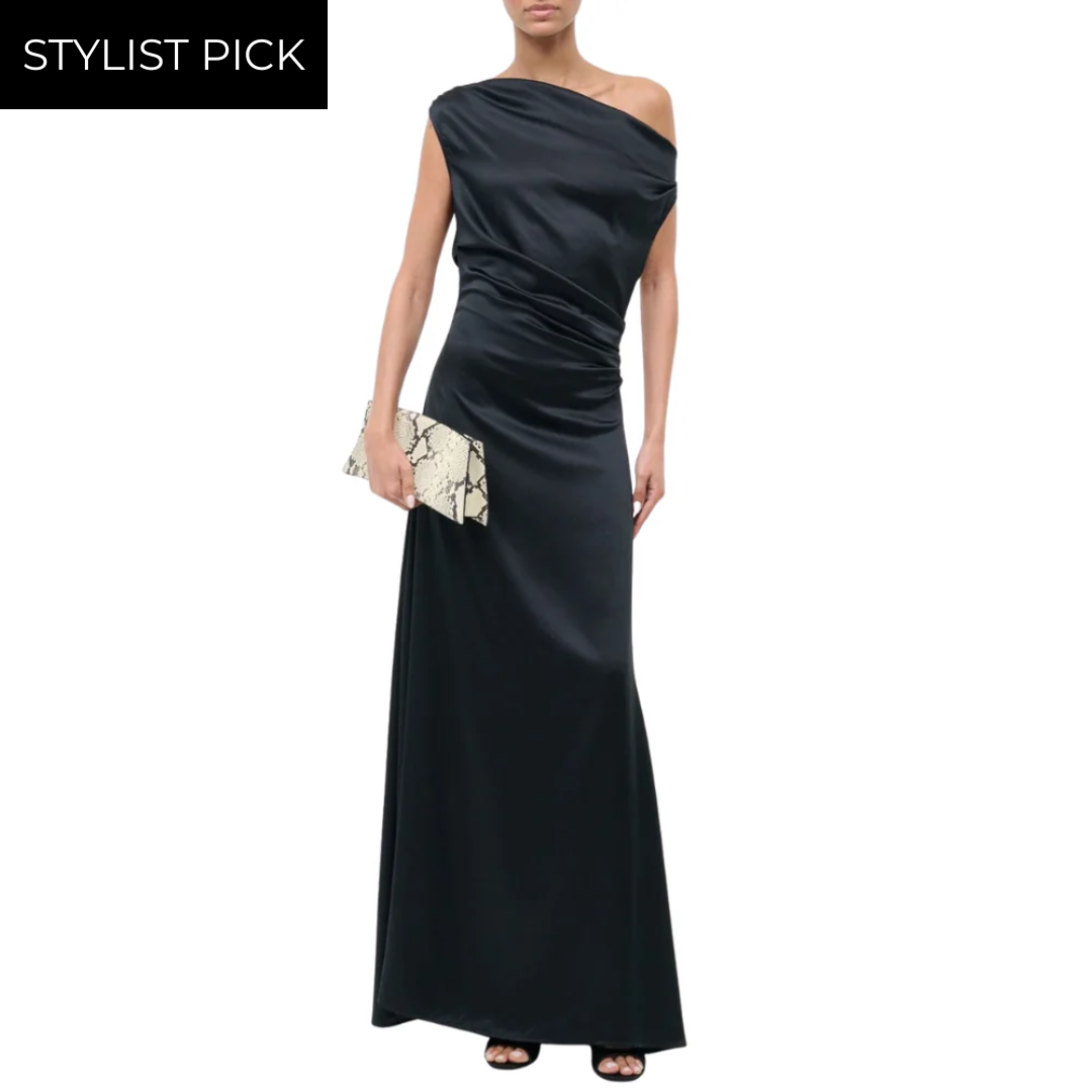 Maxi Phare Silk Dress in Black