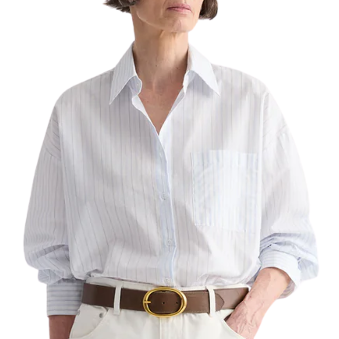 Something Borrowed Shirt in White/Blue