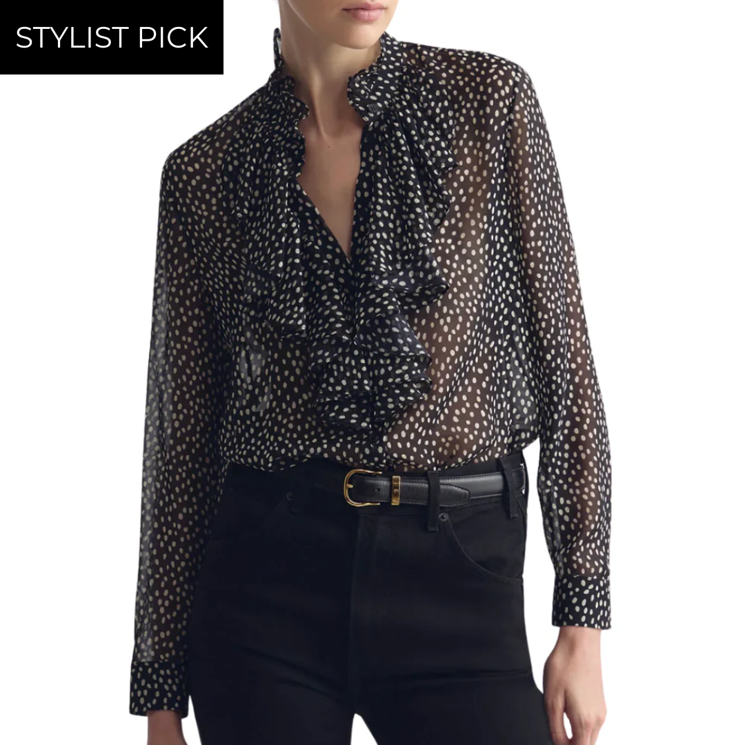 Lily Silk Blouse in Wild Dot