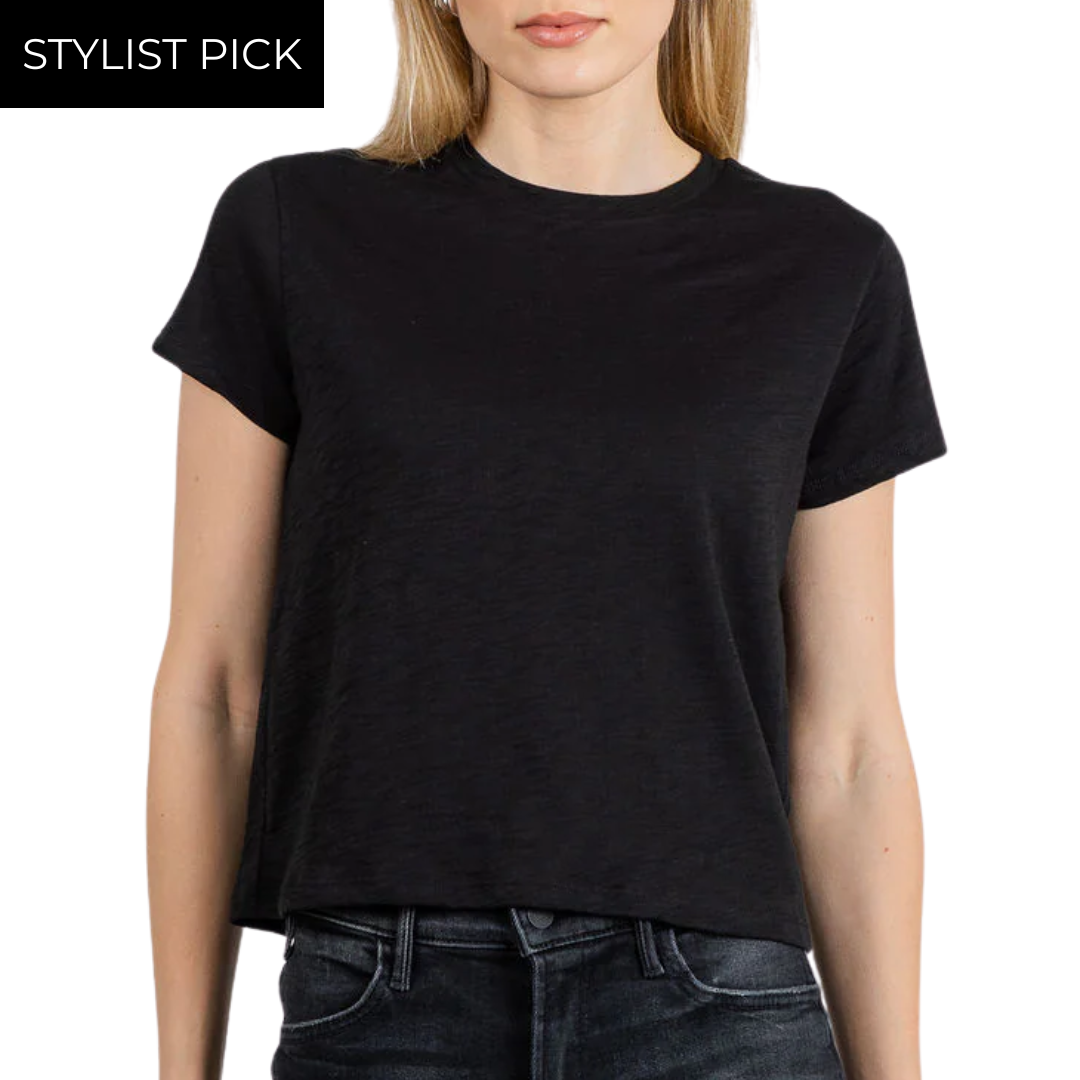 Andie Short Sleeve Tee in Black