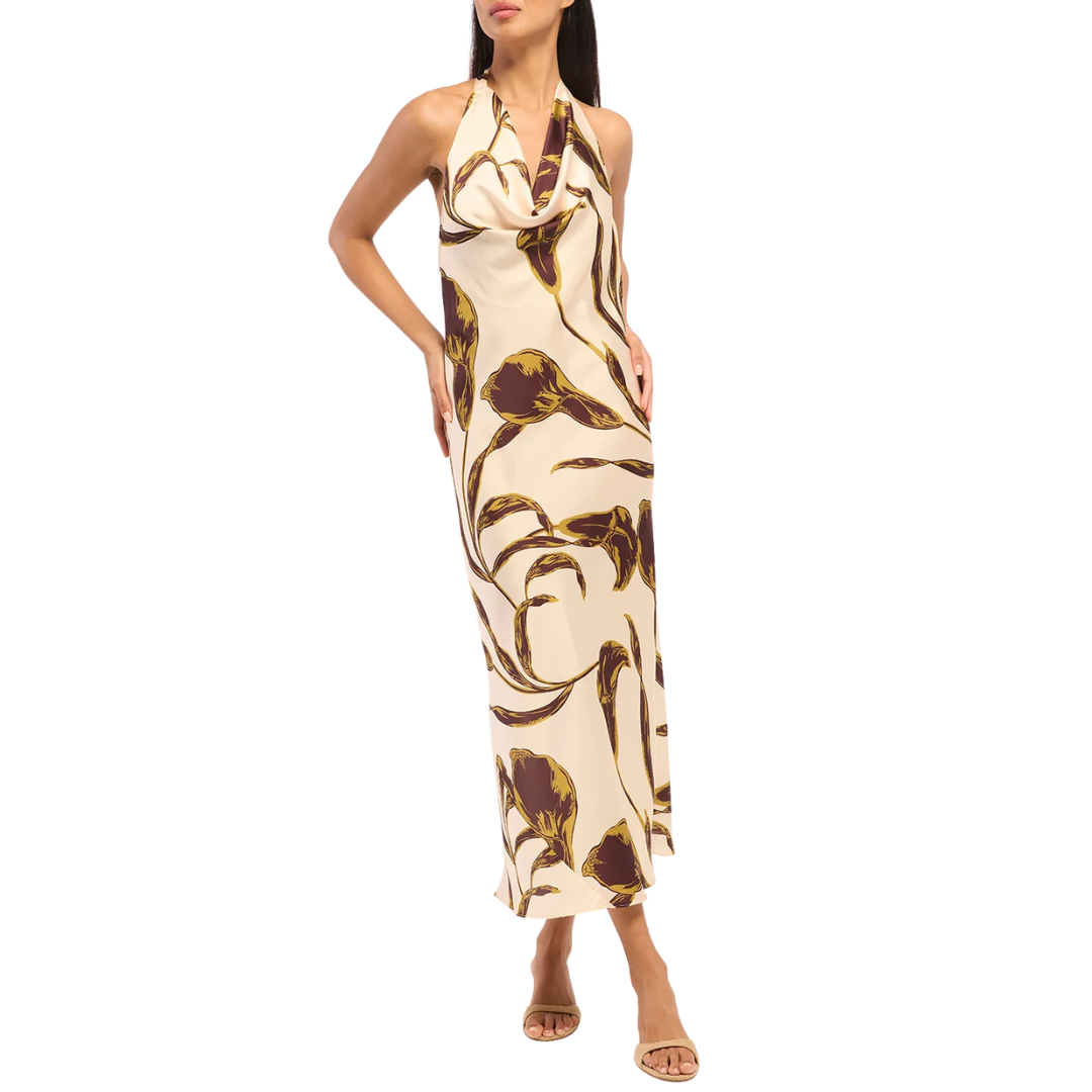 Ida Dress in Mahogany Calla Lily