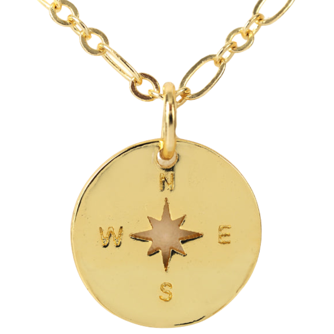 Compass Necklace in Gold